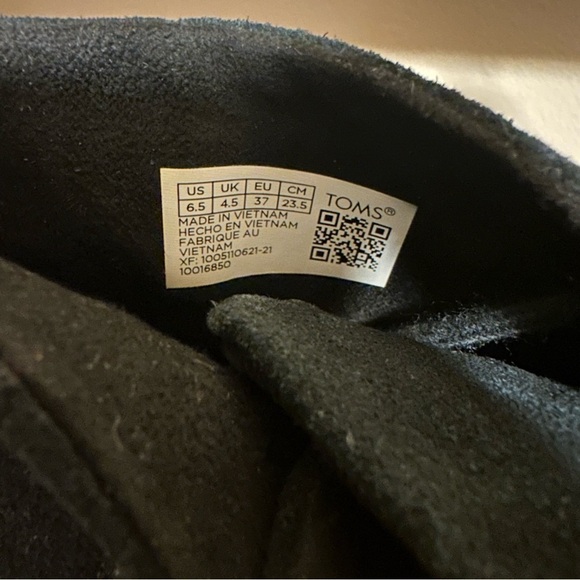 TOMS Hyde Black Suede Wedge Ankle Boots Lace Up Booties - Picture 9 of 12